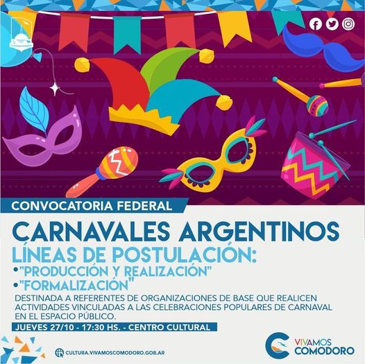 Se presentará la primera Convocatoria del Programa Carnavales Argentinos