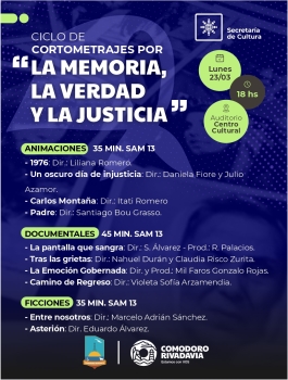 Ciclo de Cortos por la Memoria, la Verdad y la Justicia